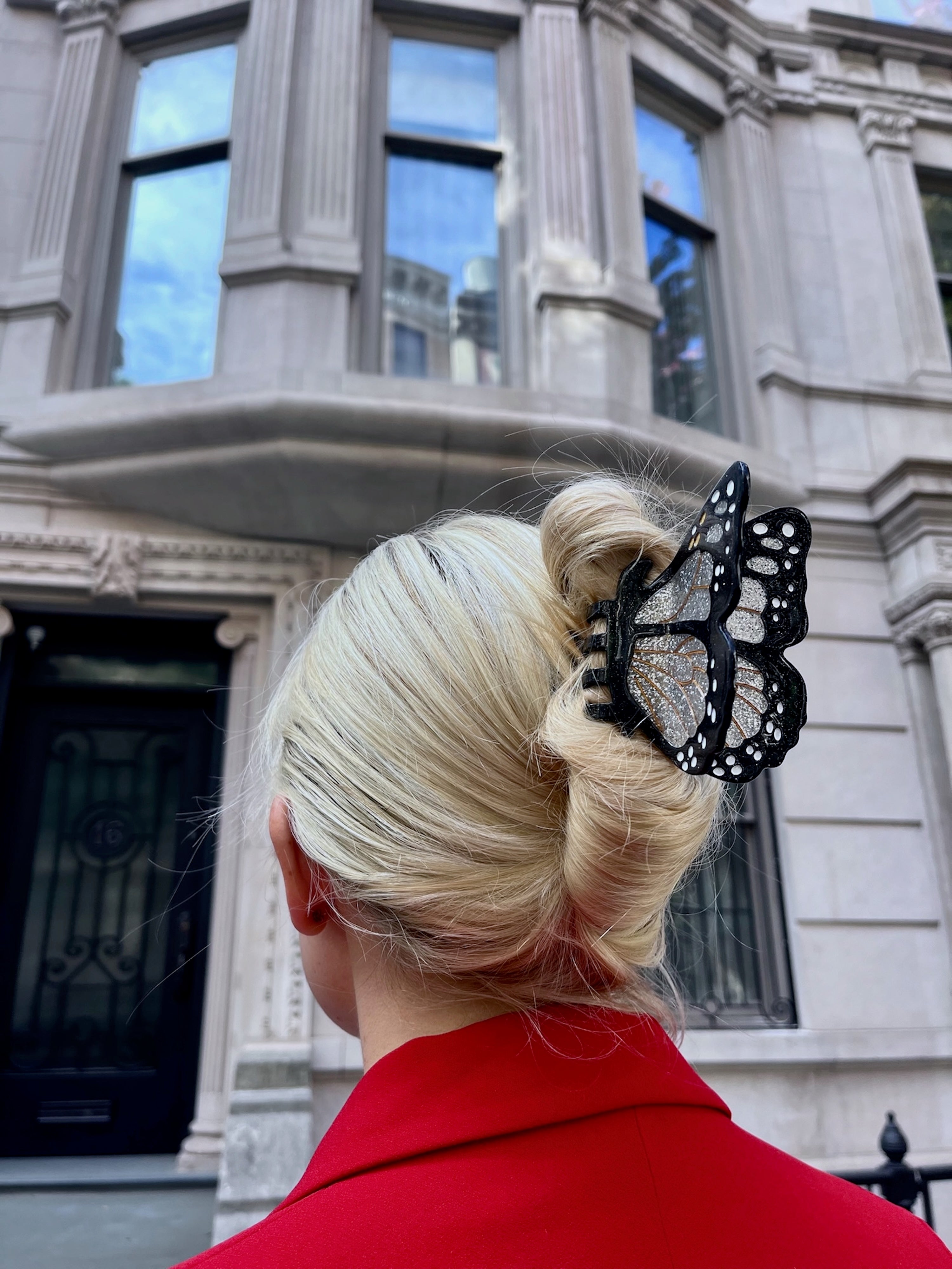 Monarch Butterfly hårklemme - sølvfarvet